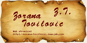 Zorana Tovilović vizit kartica
